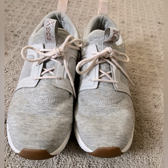 KEDS Grey Cloth Sneakers Girls Size 2.5 kids GUC cute comfy - Picture 2 of 6
